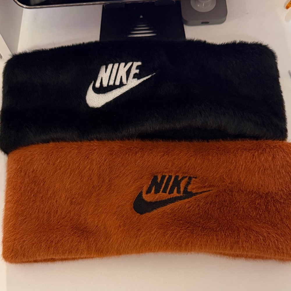 Nike Black and Brown Furry Headband Set